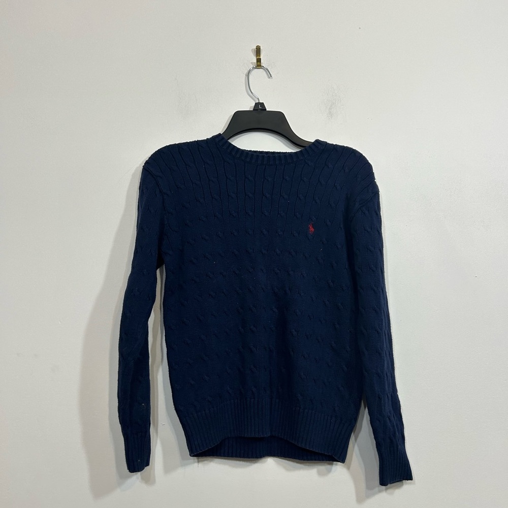 Polo By Ralph Lauren Kids 100% Cotton Navy Blue Sweater Size XL